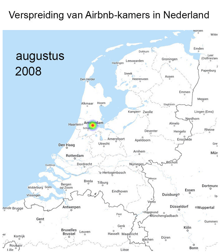 Verspreiding Airbnb in Nederland